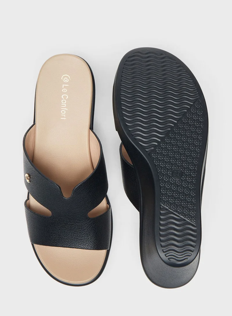 Le Confort Multi Strap Wedge Sandals