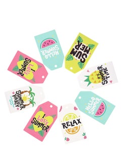 Generic 60 Pack Summer Hawaill Tags Pineapple Summer Vacation Paper Tags with 66ft Cotton Rope for Summer Hawaii Theme Party Favor, Present Wrap Gift Label Package Decors  - Image 4