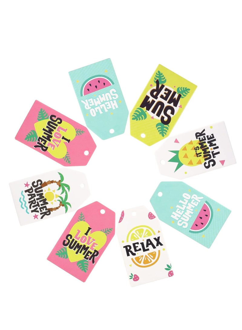 60 Pack Summer Hawaill Tags Pineapple Summer Vacation Paper Tags with 66ft Cotton Rope for Summer Hawaii Theme Party Favor, Present Wrap Gift Label Package Decors - Image 4
