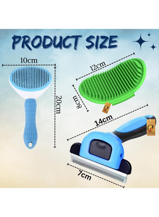 Generic Pet 3-In-1 Grooming Combo Of Oval Slicker, Soothing Glove, Faded Slicker | Suitable For Dogs, Puppies, Cats And Other Small Animals Grooming Tool Set (Pet Grooming Combo) - Image 2