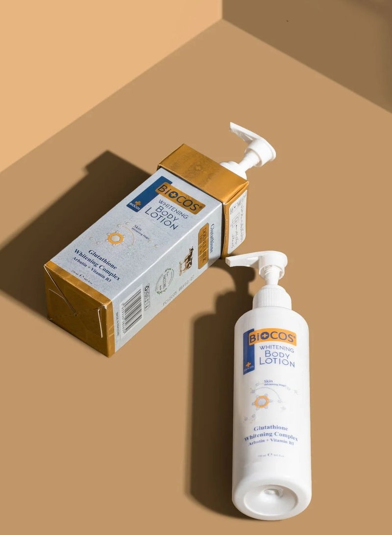 BIOCOS Whitening Body Lotion With Collagen, Niacinamide & Glutathione - Deep Hydration, Radiant Glow, Anti-Aging, Sunscreen Care - 250ml - Image 2