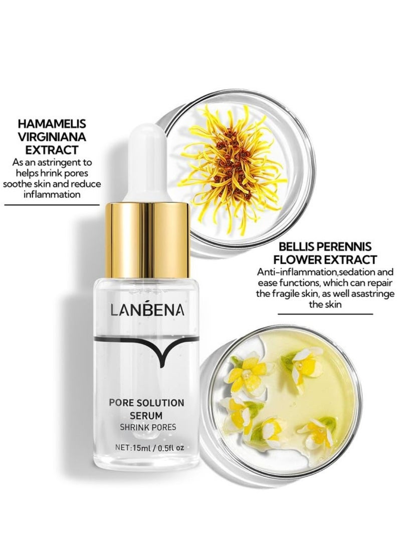LANBENA سيروم حل المسام - سيروم تصغير المسام وتخفيفها لشد المسام وتقليل الزيوت 15 مل - Image 5