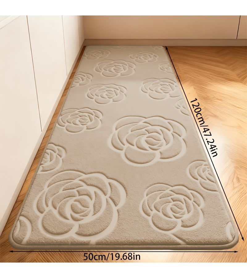 سجادة حمام سوداء من foam الذاكرة الناعمة مقاس 19.69 × 47.24 بوصة، غير قابلة للانزلاق، سريعة الجفاف، قابلة للغسل في الغسالة، سجادة سميكة للحمام وحوض الاستحمام والمرحاض والأرضية والمطبخ وغرفة الغسيل. - Image 4