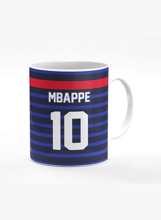 Stylizedd Designer Printed Coffee Mug with Heavy Duty Handle 11oz Ceramic Personalised Gift Mugs Cup [Microwave Safe & Dishwasher Proof] -Football Team - France Player Name - Mbappe - Image 1