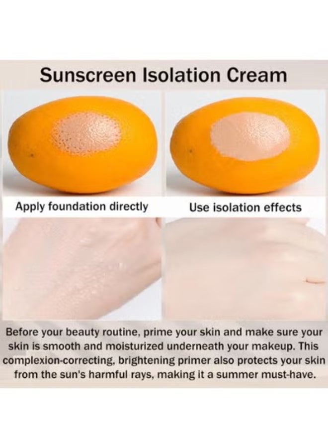 SADOER 3 In 1Primer for Face Before Makeup,Sunscreen Isolation Cream, SPF 50, One Step Color Corrector Face Primer, Blurs Imperfections Oil Control & Moisturizing Skin Tone Correcting,Radiance Skin - Image 5