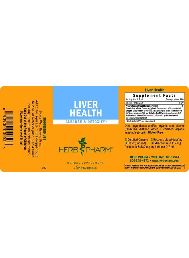 HERB PHARM Liver Health Liquid Herbal Formula For Liver And Gallbladder Support 4 Ounce - Image 3