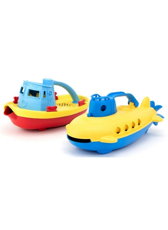 Green Toys Tug Boat & Submarine Combo Pack - Image 1