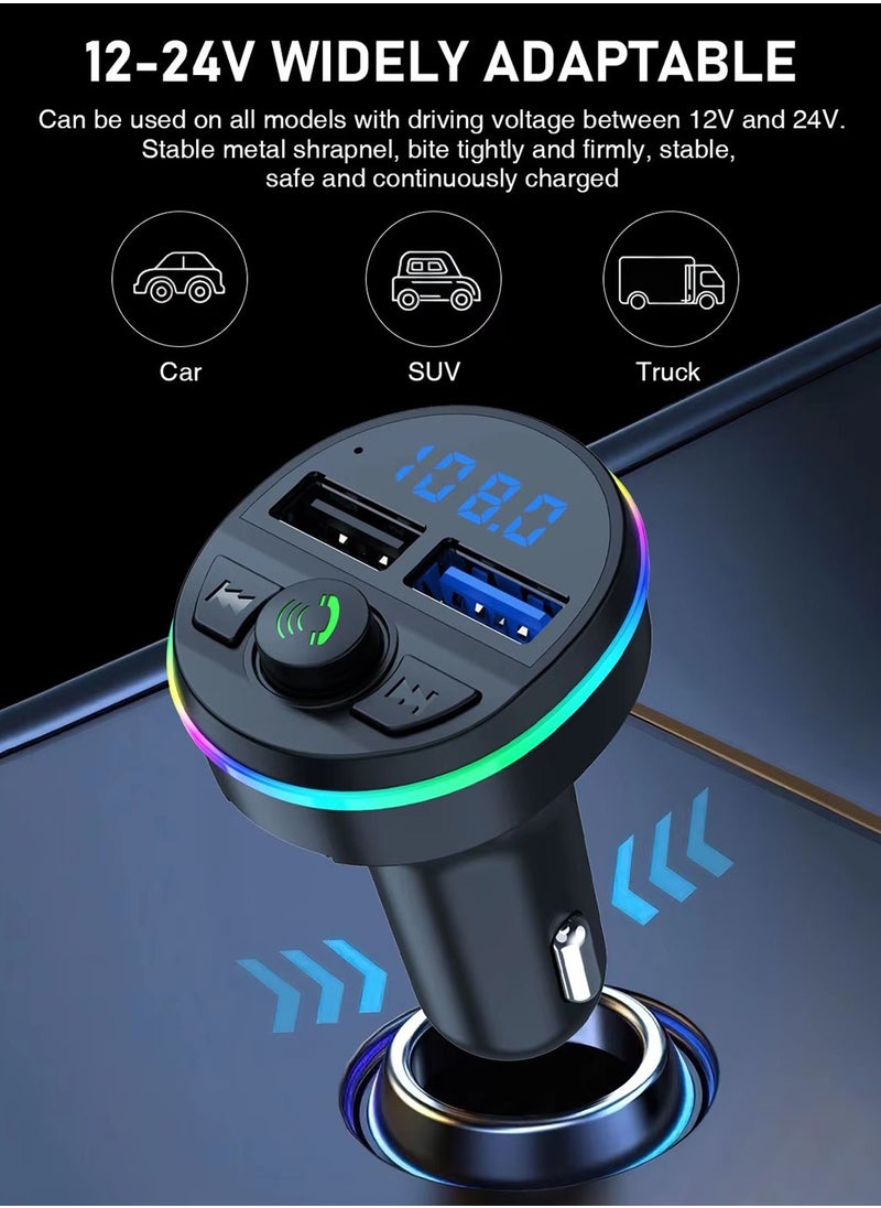 X-level Car Charger - Fast Charging 5-in-1 Adapter with Collapsible Lightning & Type C Cables, Dual USB Ports & Voltage Display - Compatible with iPhone, iPad, Galaxy -Powerfull Output  - Image 5