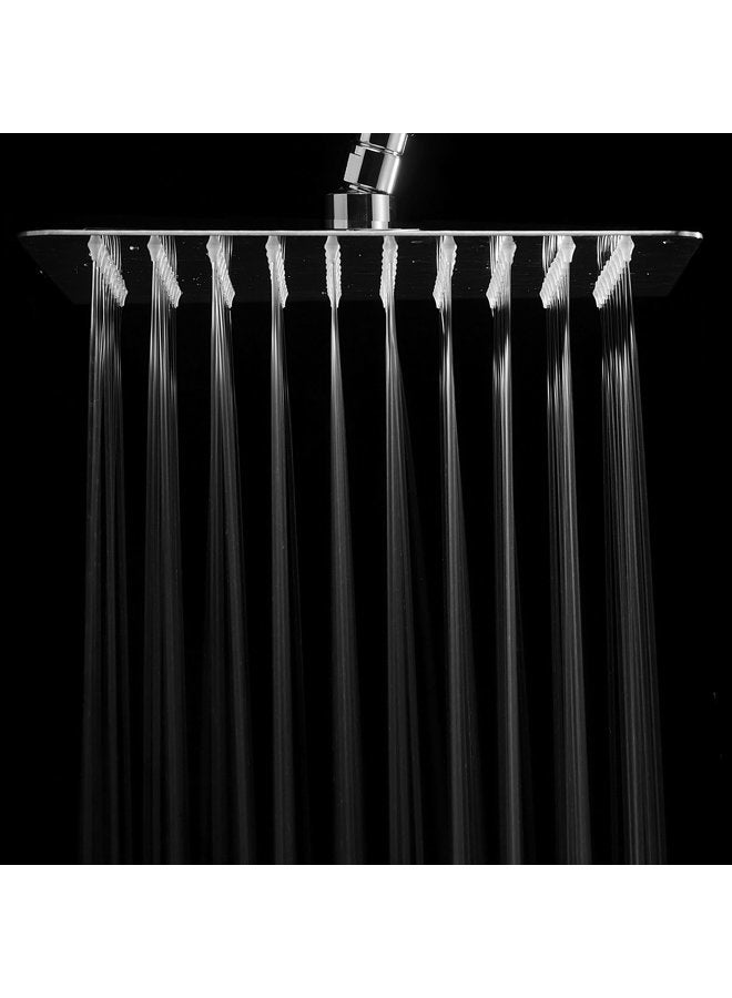 Hotel Spa Giant 10" Stainless Steel Rainfall Square Showerhead with Solid Brass Adjustable Extension Arm - Image 4