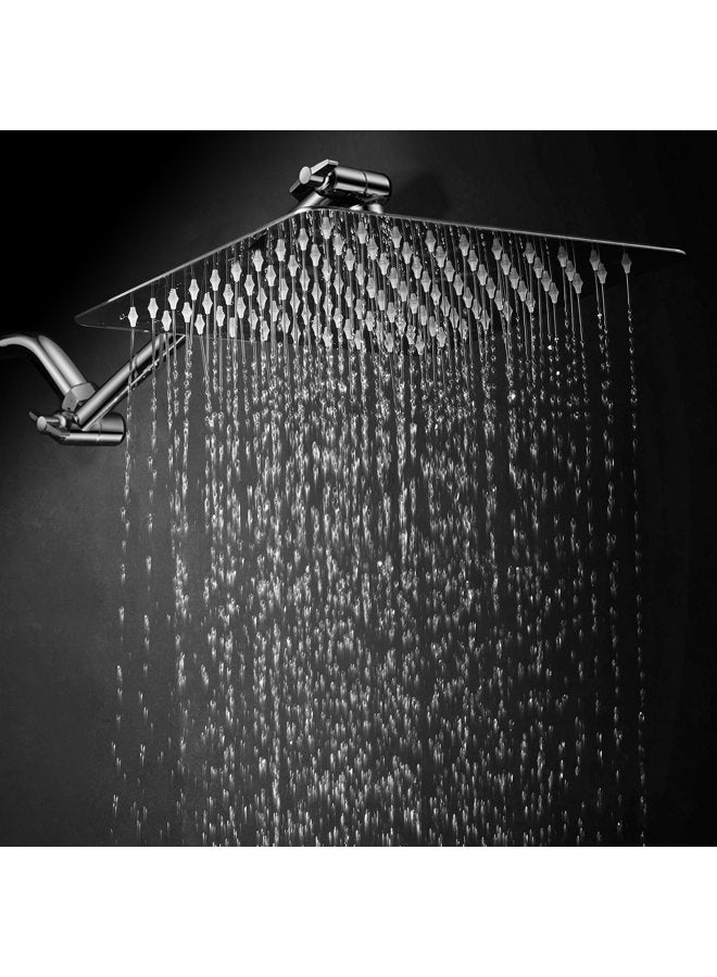 Hotel Spa Giant 10" Stainless Steel Rainfall Square Showerhead with Solid Brass Adjustable Extension Arm - Image 3