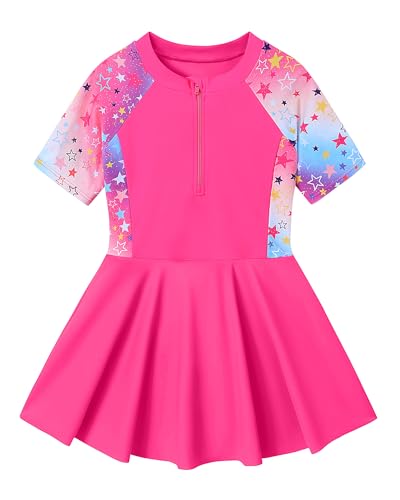 Ghteas Toddler Girl One Piece Swimsuit Skirted Littler Girls Swimsuit with Print Red Swimwear 4t Baby Girl 5t Swim Suits Swimming Suit for Toddler Girls 4-5t Perfect for Beach Lakes - Image 1