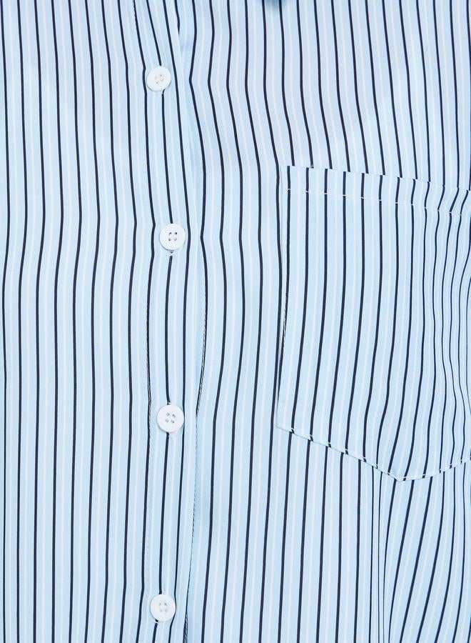Styli Blue Striped Oversized Shirt - Image 4