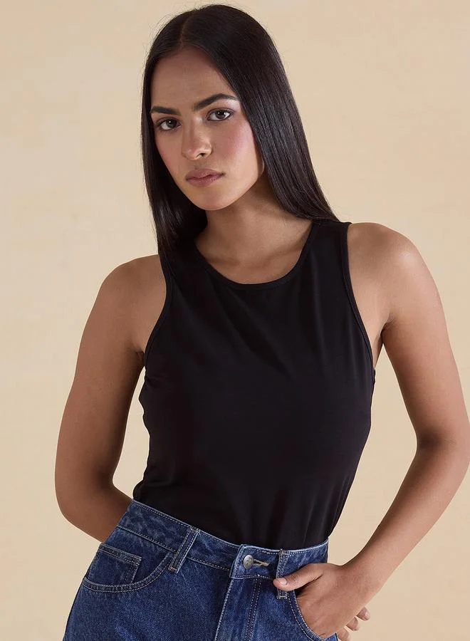 Femmella Womens Black Sleeveless Tank Top