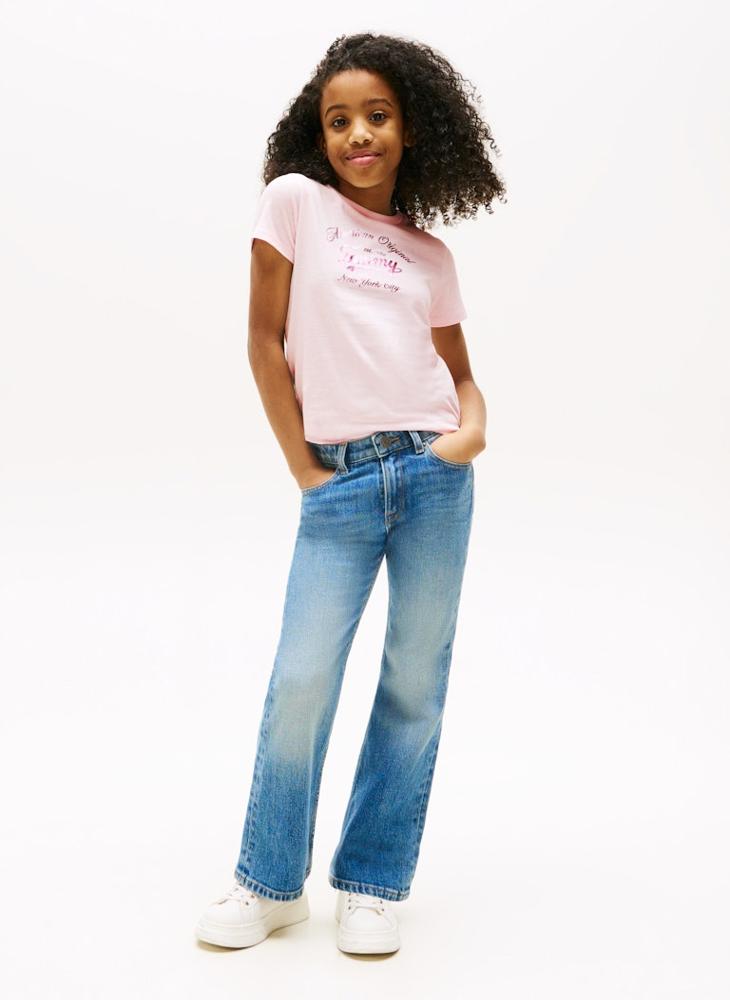 تومي هيلفيغر تيشيرت أطفال برقبة دائرية بطبعة كتابية - Image 3