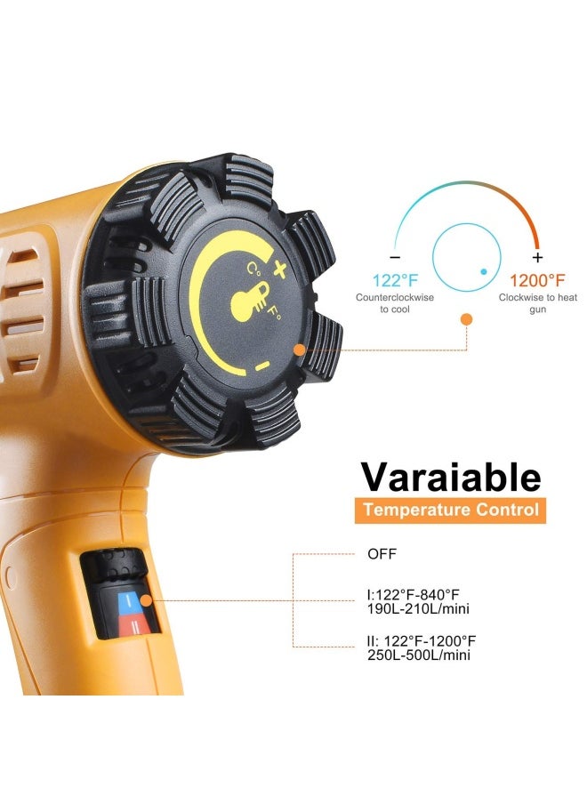 SEEKONE 122 1202 2-Temp Settings Hot Air Gun With 4 Nozzles For Shrinking Pvc Stripping Paint 50 - 650  - Image 3