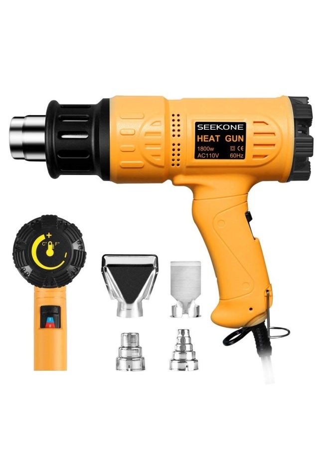 SEEKONE 122 1202 2-Temp Settings Hot Air Gun With 4 Nozzles For Shrinking Pvc Stripping Paint 50 - 650  - Image 1