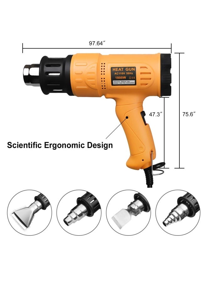 SEEKONE 122 1202 2-Temp Settings Hot Air Gun With 4 Nozzles For Shrinking Pvc Stripping Paint 50 - 650  - Image 4