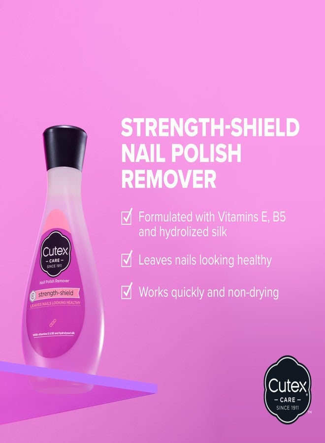 Cutex Strength Shield Nail Polish Remover, Leaves Fingernails & Toenails Looking Healthy, Contains Vitamins E, B5 & Hydrolyzed Silk, 6.7 fl oz - Image 2