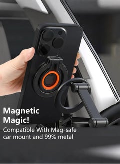 ZORIK Magnetic Phone Grip Holder with Silicone Finger Strap for Mag-Safe Ring Holder Stand, Adjustable Kickstand for iPhone 16 Pro Max Plus 15 14 13 12, Compatible with Wireless Charging  - Image 5