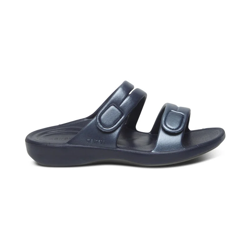aetrex Janey Sport Slides Navy