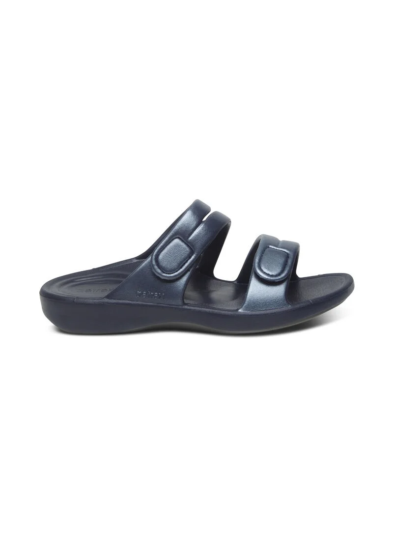 aetrex Janey Sport Slides Navy