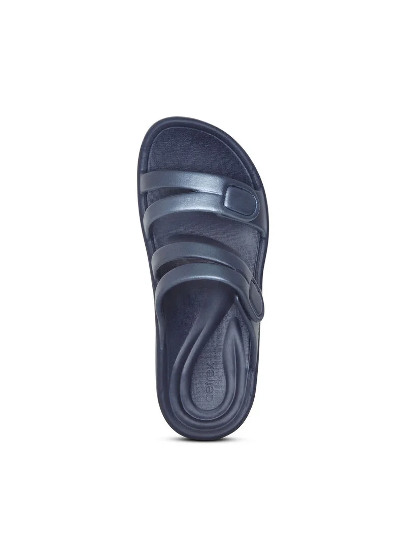 aetrex Janey Sport Slides Navy