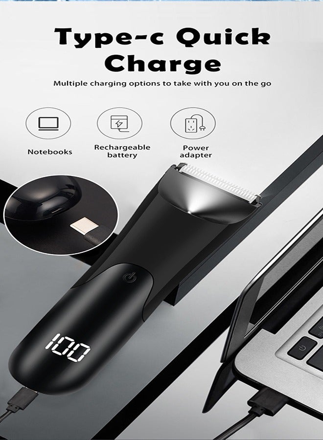 Electric Body Hair Trimmer with LED Display, Rechargeable, Waterproof, Painless Hair Clipper for Men & Women, Precision Trimming for  Legs and More - Image 3