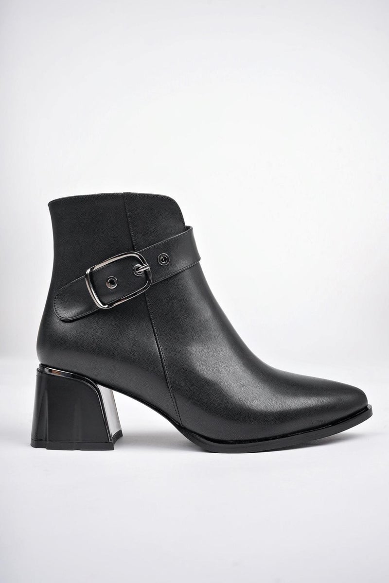muggo Raison Belt Detailed Zippered Pointed Toe Casual Women's Boots  - Image 1