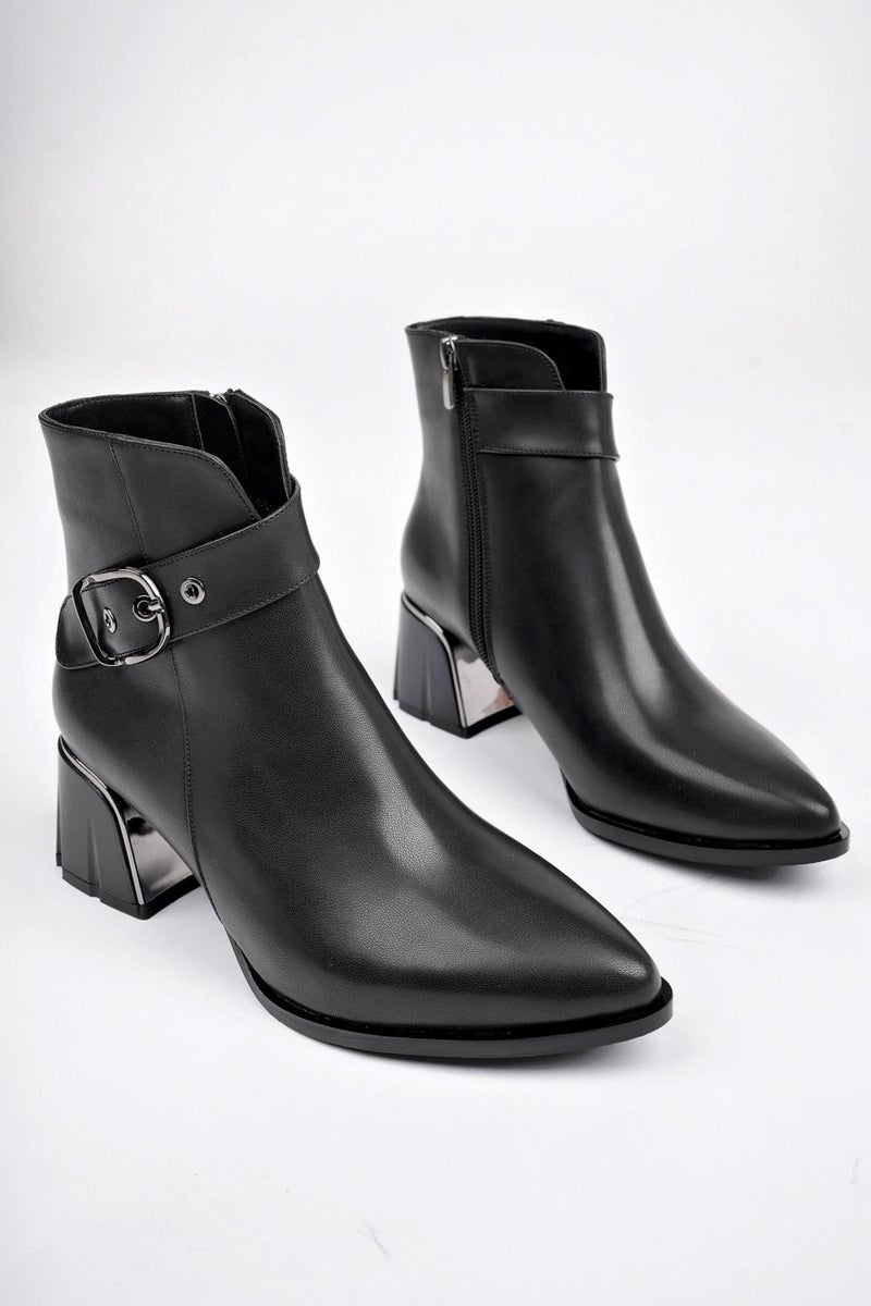 muggo Raison Belt Detailed Zippered Pointed Toe Casual Women's Boots  - Image 4