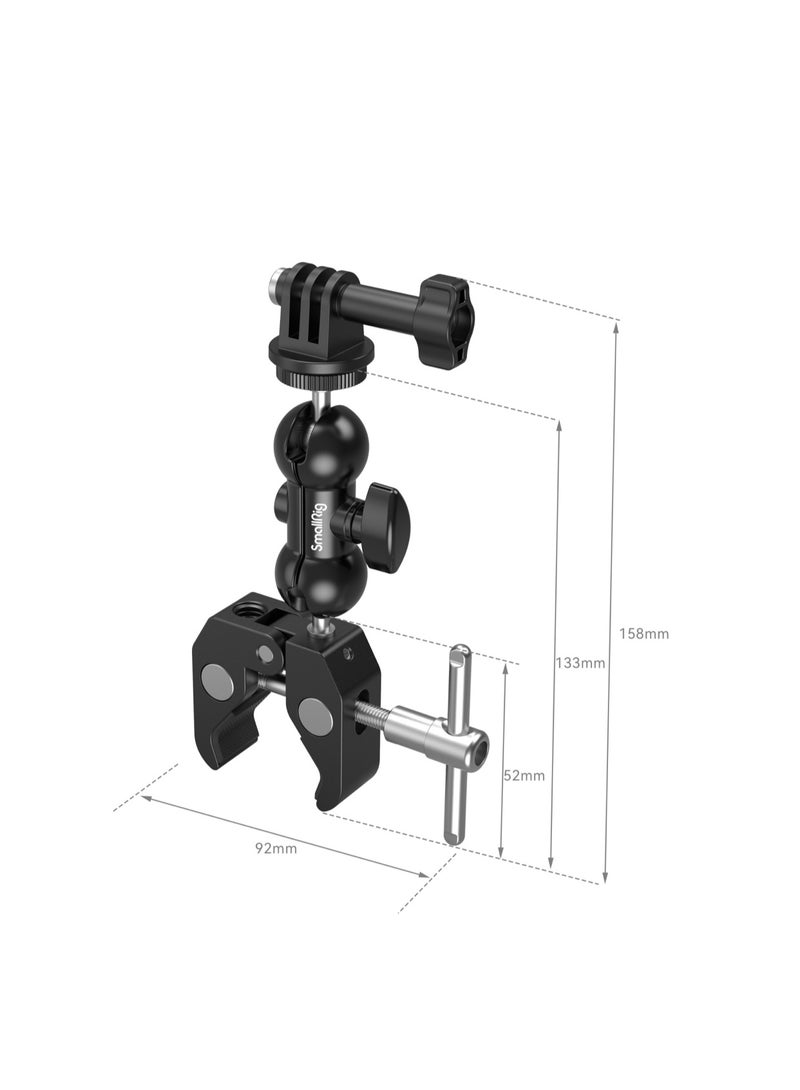 سمول ريج مشبك تثبيت احترافي SmallRig 1138B مع ذراع كروي – مشبك على شكل مخلب مع مسمار 1/4 بوصة لتثبيت الشاشات والإضاءة والكاميرات على الحوامل والريجات - Image 5