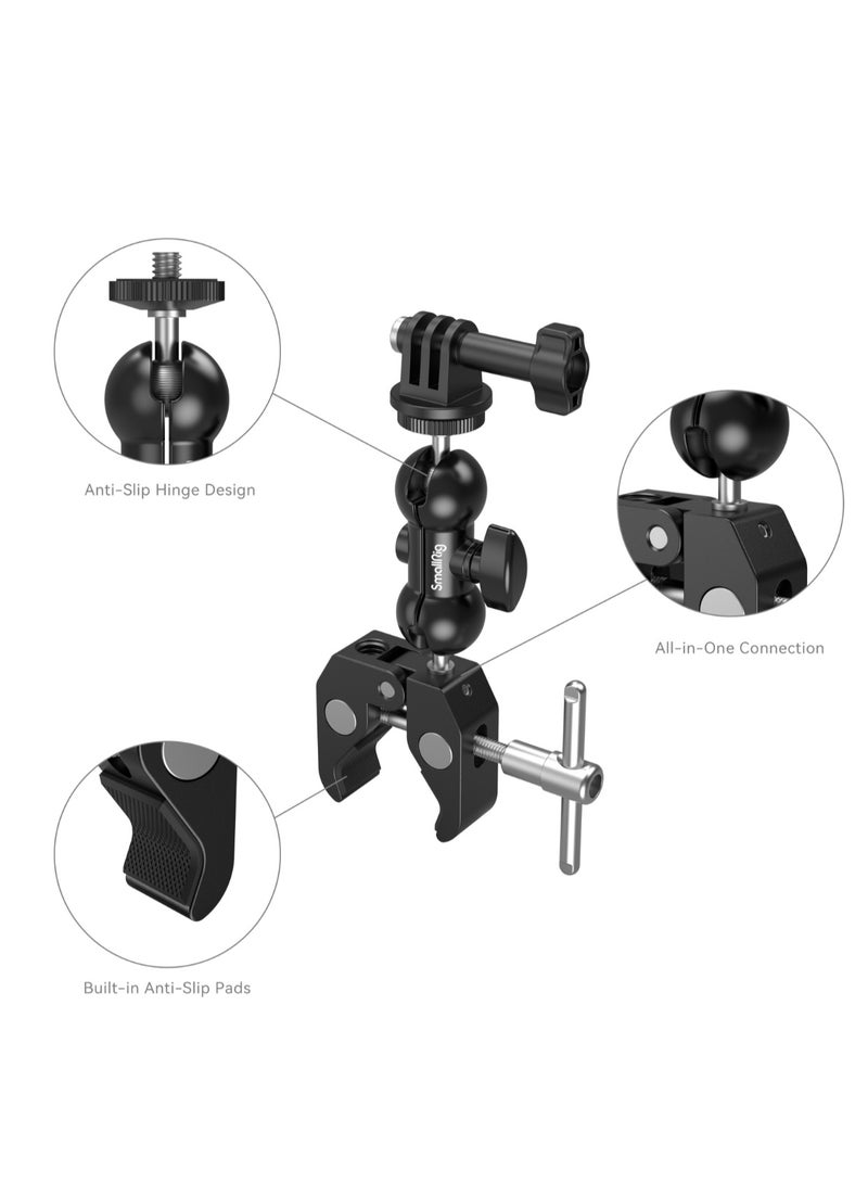 سمول ريج مشبك تثبيت احترافي SmallRig 1138B مع ذراع كروي – مشبك على شكل مخلب مع مسمار 1/4 بوصة لتثبيت الشاشات والإضاءة والكاميرات على الحوامل والريجات - Image 4