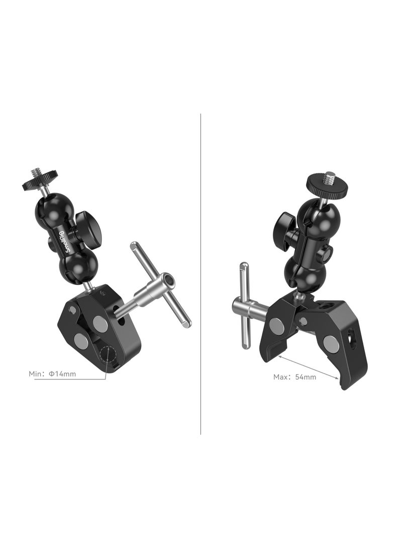 سمول ريج مشبك تثبيت احترافي SmallRig 1138B مع ذراع كروي – مشبك على شكل مخلب مع مسمار 1/4 بوصة لتثبيت الشاشات والإضاءة والكاميرات على الحوامل والريجات - Image 2