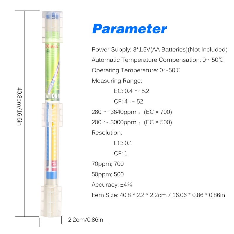 Electric ECO Stick EC/CF/PPM Meter Two-in-one Water Tester Nutrition Analysis Conductivity Tester Nutrition Stick - Image 5