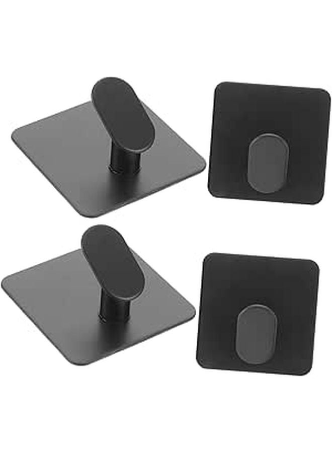 Stainless Steel Adhesive Towel Hooks 4 Pack Heavy Duty Wall Hanging Hooks for Bathroom Kitchen Bedroom Office - Image 1