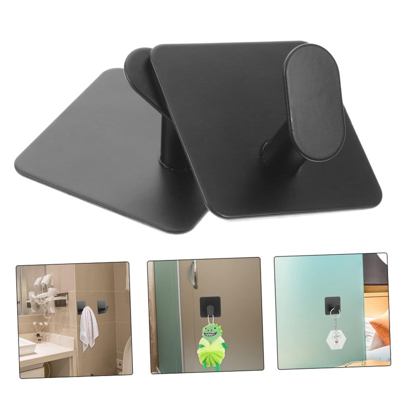 Stainless Steel Adhesive Towel Hooks 4 Pack Heavy Duty Wall Hanging Hooks for Bathroom Kitchen Bedroom Office - Image 4