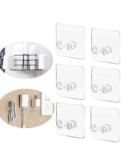 CARTBURG CARTBURG Plug Hooks 4 Pcs Power Plug Wall Storage HolderShower Razor HolderSelf Adhesive Hooksfor Living Room Kitchen Bathroom Bedroom Power Socket Holder  - Image 3