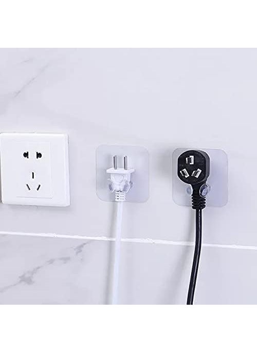 CARTBURG CARTBURG Plug Hooks 4 Pcs Power Plug Wall Storage HolderShower Razor HolderSelf Adhesive Hooksfor Living Room Kitchen Bathroom Bedroom Power Socket Holder  - Image 5