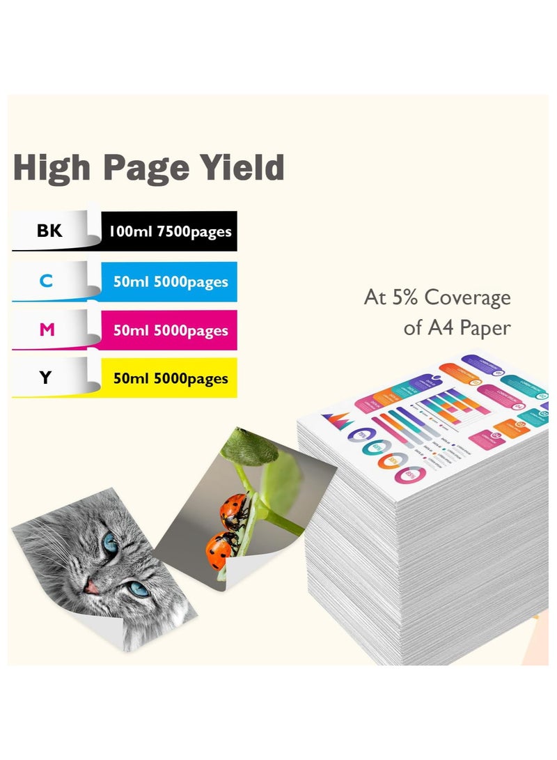SYXUMLKLS Ink BTD60 BT5000 for Brother Pack of 4 Black Cyan Magenta Yellow for DCP - T300 T510W T710W MFC - T810W T910DW HL - T4000DW DCP - T310W T510W T710W MFC - T810W T910DW T4500DW DCP-T300 - Image 4