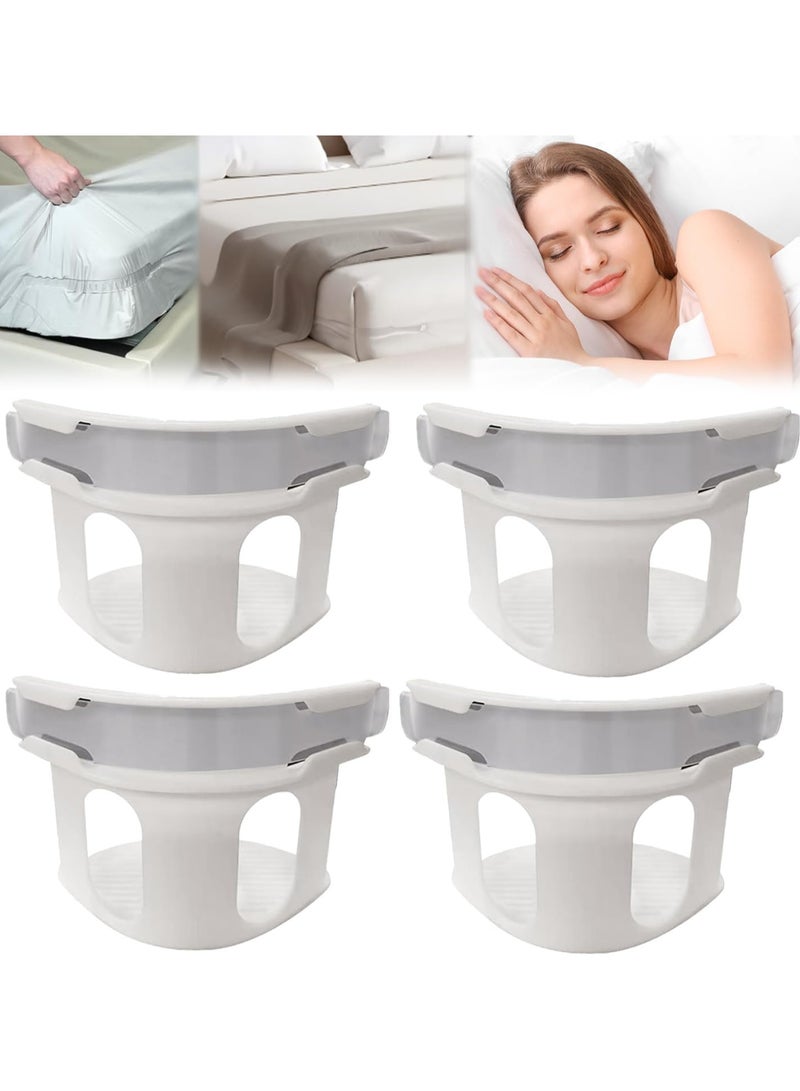 كيلا 4 حاملات ملاءات القفل، حاملات ملاءات السرير، حاملات ملاءات السرير المثبتة بإحكام في مكانها، حاملة ألواح متينة وسهلة التركيب لمرة واحدة - Image 1