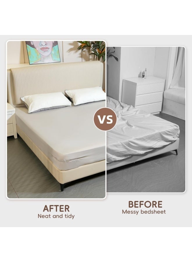 كيلا 4 حاملات ملاءات القفل، حاملات ملاءات السرير، حاملات ملاءات السرير المثبتة بإحكام في مكانها، حاملة ألواح متينة وسهلة التركيب لمرة واحدة - Image 5
