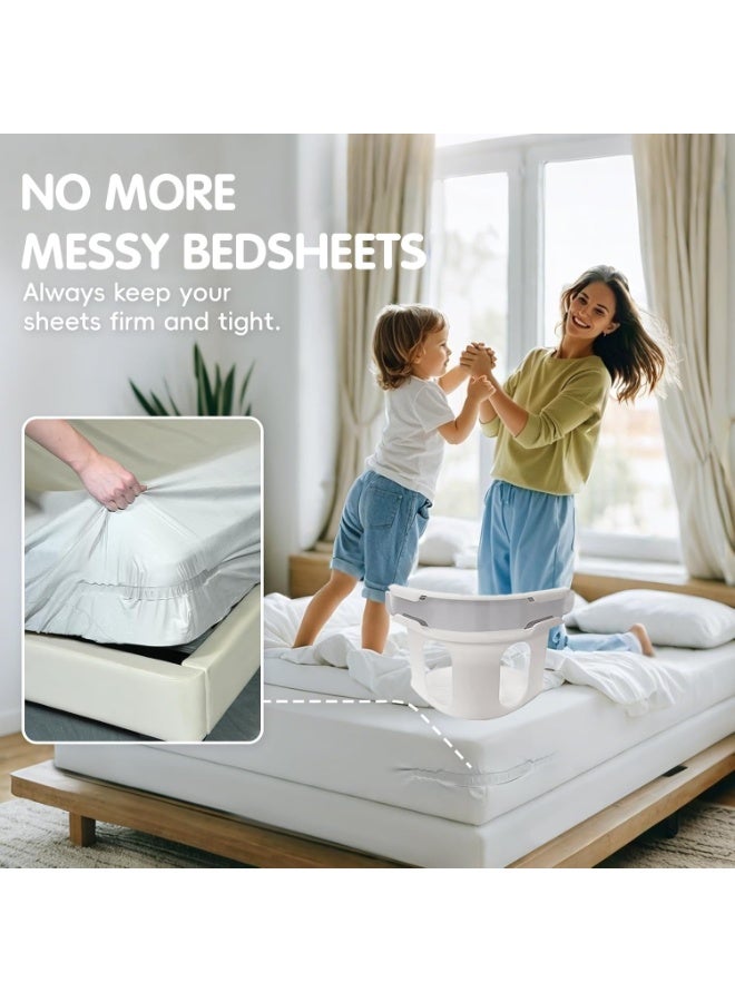 كيلا 4 حاملات ملاءات القفل، حاملات ملاءات السرير، حاملات ملاءات السرير المثبتة بإحكام في مكانها، حاملة ألواح متينة وسهلة التركيب لمرة واحدة - Image 4