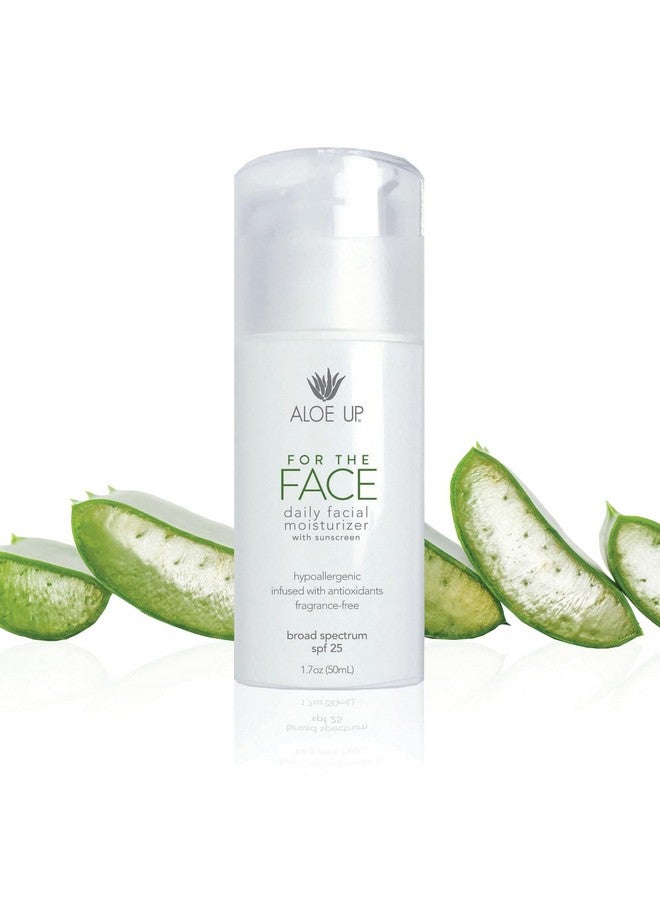 Aloe Up For The Face Daily Moisturizer With Spf 25 Sunscreen Alcoholfree Broad Spectrum Facial Lotion With Aloe Vera Gel Dries Fast Reef Friendly For All Skin Types Fragrancefree 1.7 Oz - Image 1