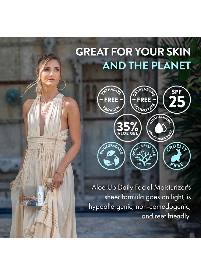 Aloe Up For The Face Daily Moisturizer With Spf 25 Sunscreen Alcoholfree Broad Spectrum Facial Lotion With Aloe Vera Gel Dries Fast Reef Friendly For All Skin Types Fragrancefree 1.7 Oz - Image 4