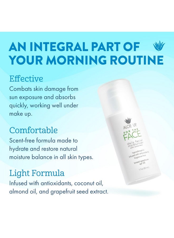 Aloe Up For The Face Daily Moisturizer With Spf 25 Sunscreen Alcoholfree Broad Spectrum Facial Lotion With Aloe Vera Gel Dries Fast Reef Friendly For All Skin Types Fragrancefree 1.7 Oz - Image 2