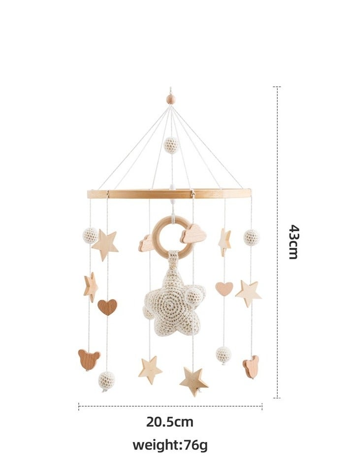 Baby crib pendant - Starry Sky Bed Bell - Detachable Ringing Wooden Wind Chime Pendant  - Image 1