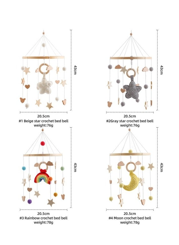 Baby crib pendant - Starry Sky Bed Bell - Detachable Ringing Wooden Wind Chime Pendant  - Image 3