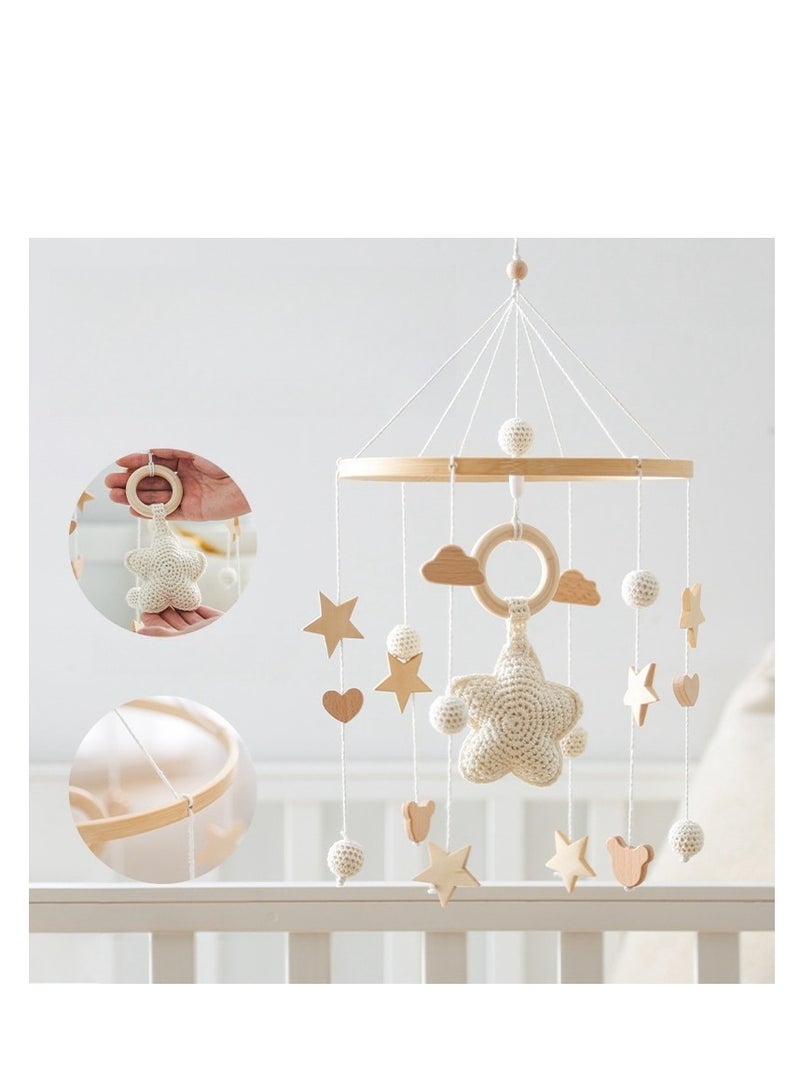 Baby crib pendant - Starry Sky Bed Bell - Detachable Ringing Wooden Wind Chime Pendant  - Image 2