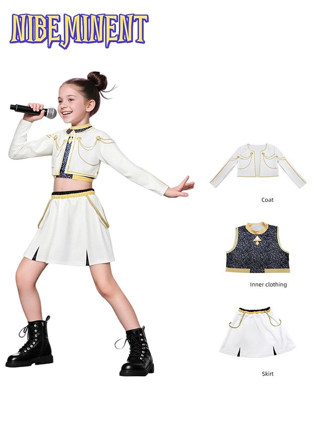 NIBEMINENT Anime Movie KPOP Costume for Kids, Singer Rumi Zoey Cosplay Costume for Girls Halloween Stage Star Cosplay Dress Up - Image 2