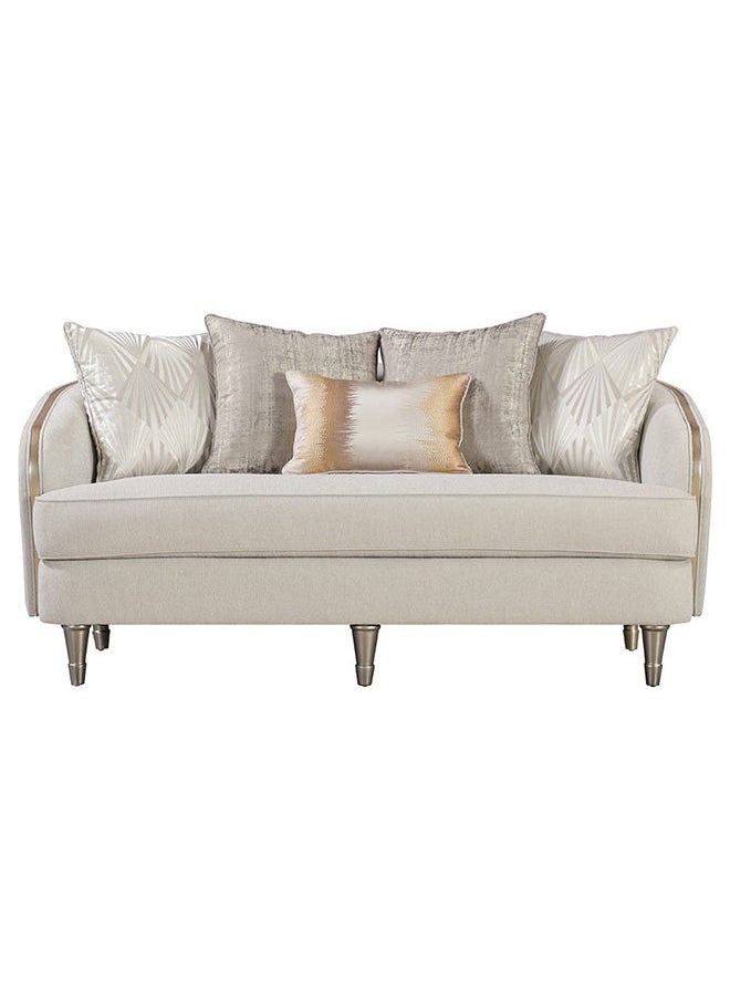 DANUBE HOME Mercedez 2 Seater Fabric Sofa Modern Design Two Seat Sofas Living Room Furniture 179x95x79cm Beige  - Image 1