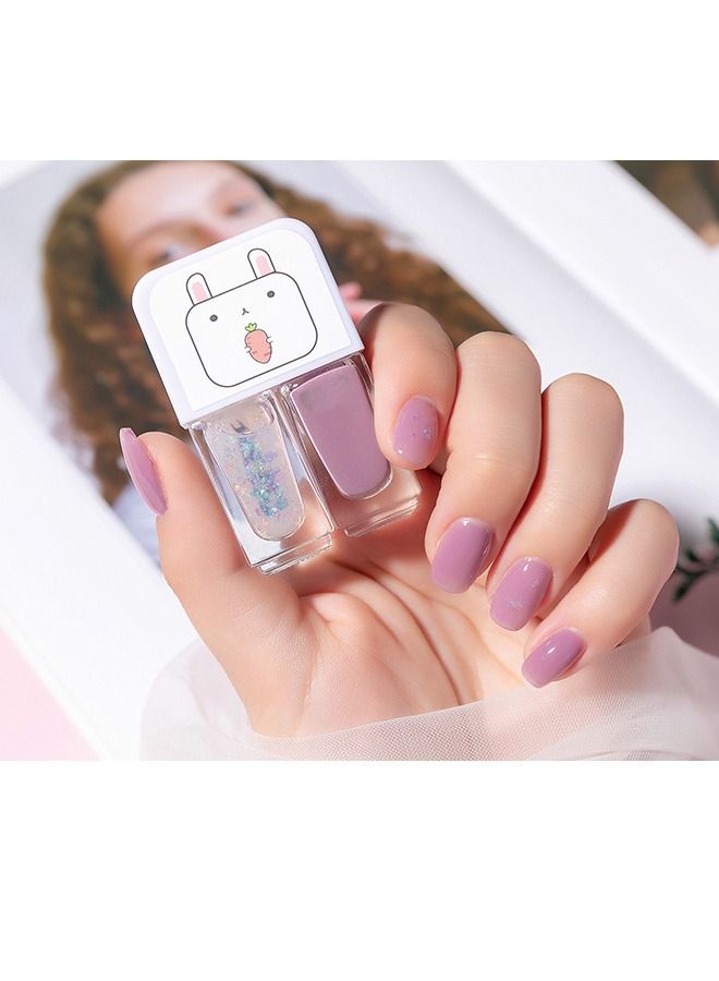 6 Pcs 2 in 1 random color mini cute nail polish - Image 2